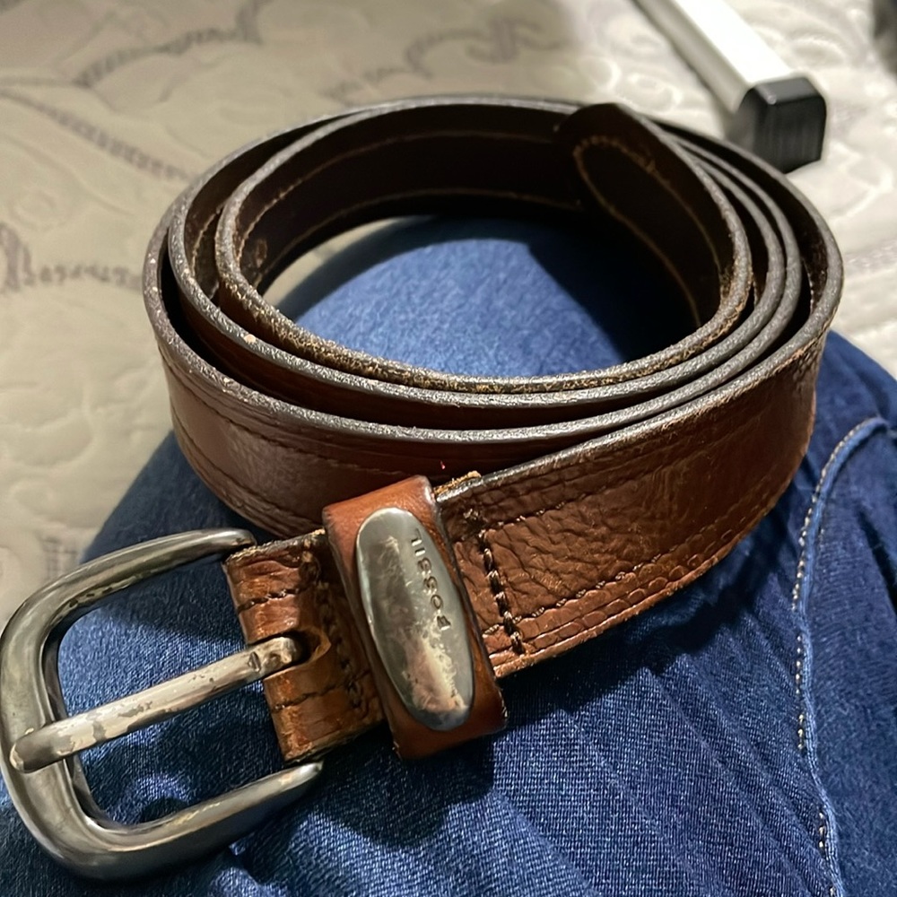 FS Fossil brown leather belt